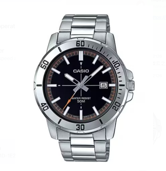 Casio MTP-VD01D-1E2 Watch - Classic Black Dial with Leather Strap