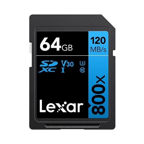 Lexar 800x 64GB SDXC Memory Card Class 10 V10 120MB/s Blue Series LSD0800064G-BNNNG