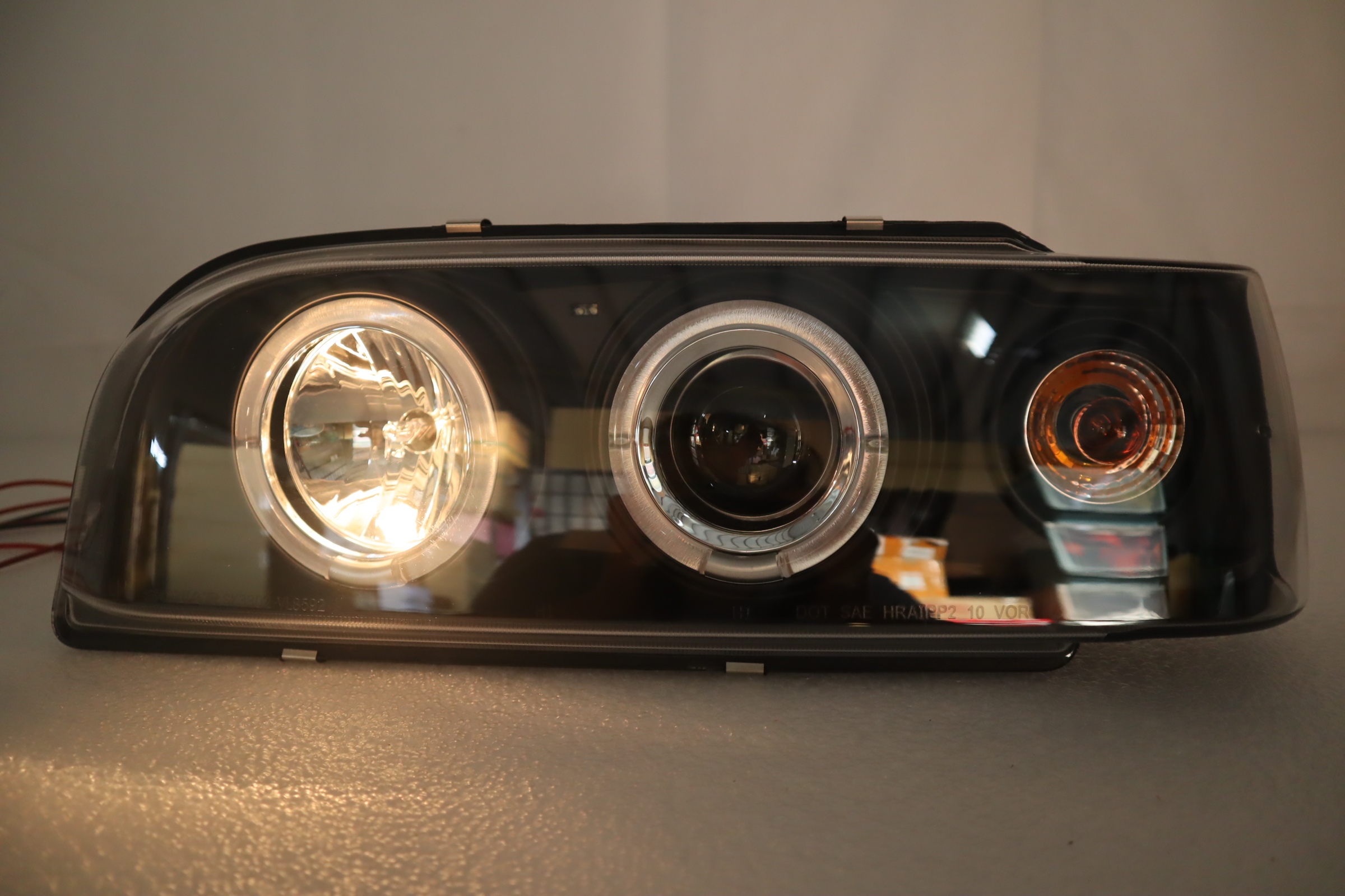 1993-1997 Volvo 850 Signature Projector Headlights Black Led Halo