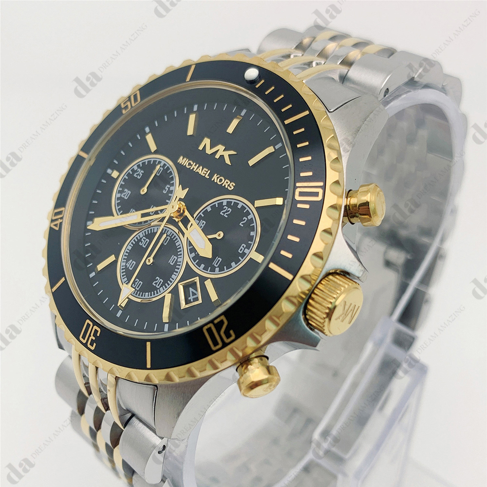 New Michael Kors MK8872 Bayville Two Tone Bracelet Chronograph