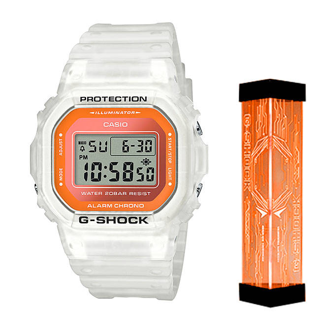Casio G-Shock DW-5600LS-7 Digital White Square Semi-Transparent Resin Watch