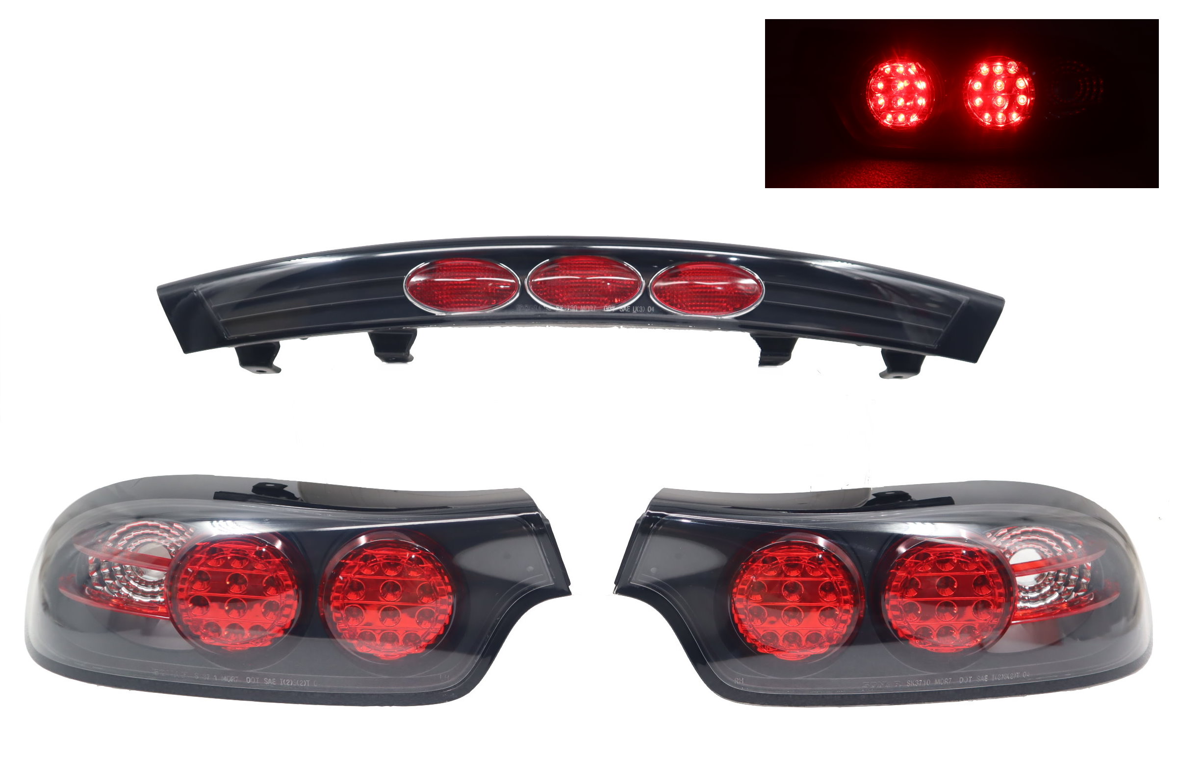 RX-7 RX7 FD3S LED Taillight & Center Rear Garnish Black Lamp