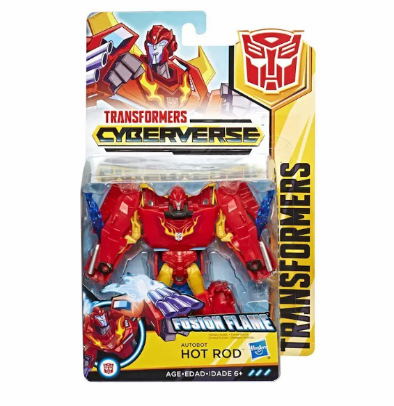 Hasbro Transformers Cyberverse Action Attackers Warrior Class Fusion Flame Hot Rod