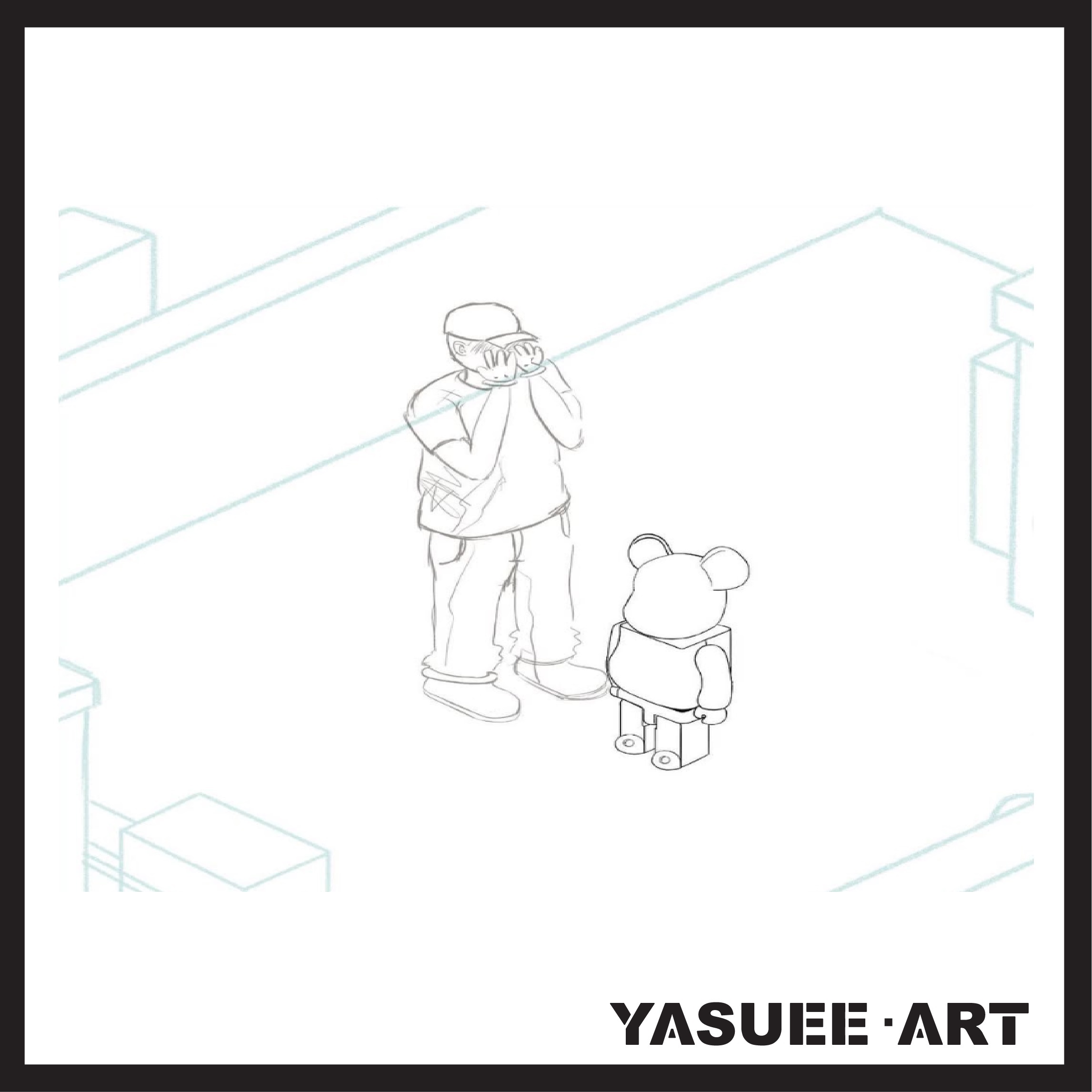 Yasuee Art x 害羞 簡約版 畫作 297 x 420 mm