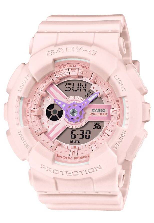 Casio BA-110AH-4A Baby-G Women Red Analog Digital Sports Wristwatch Watch