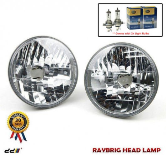 RAYBRIG Chrome Round Headlight For Land Cruiser 70 BJ70 FJ75 FZJ70 HZJ75 HZJ78