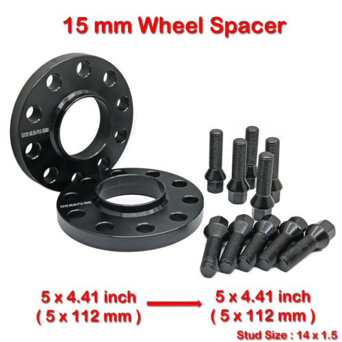 NEW 2pcs 15mm 14x1.5 5x112mm 66.56 Hub Centric Wheel Spacer For Audi Maybach 57