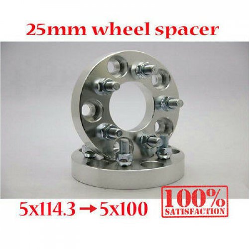 New 2pcs 25mm Alloy Wheel Spacer 5x4.5 5x114.3 Convert To 5x3.94 5x100 12x1.5