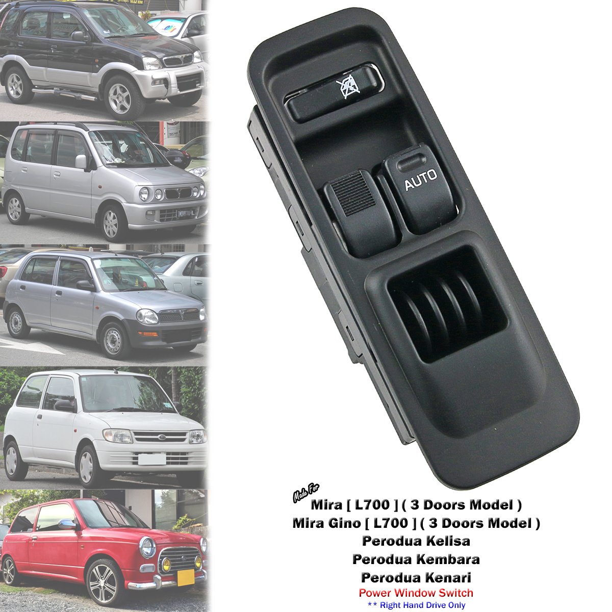 Front Power Window Switch Main Control For Perodua Kelisa L7 Kenari L9 Kembara
