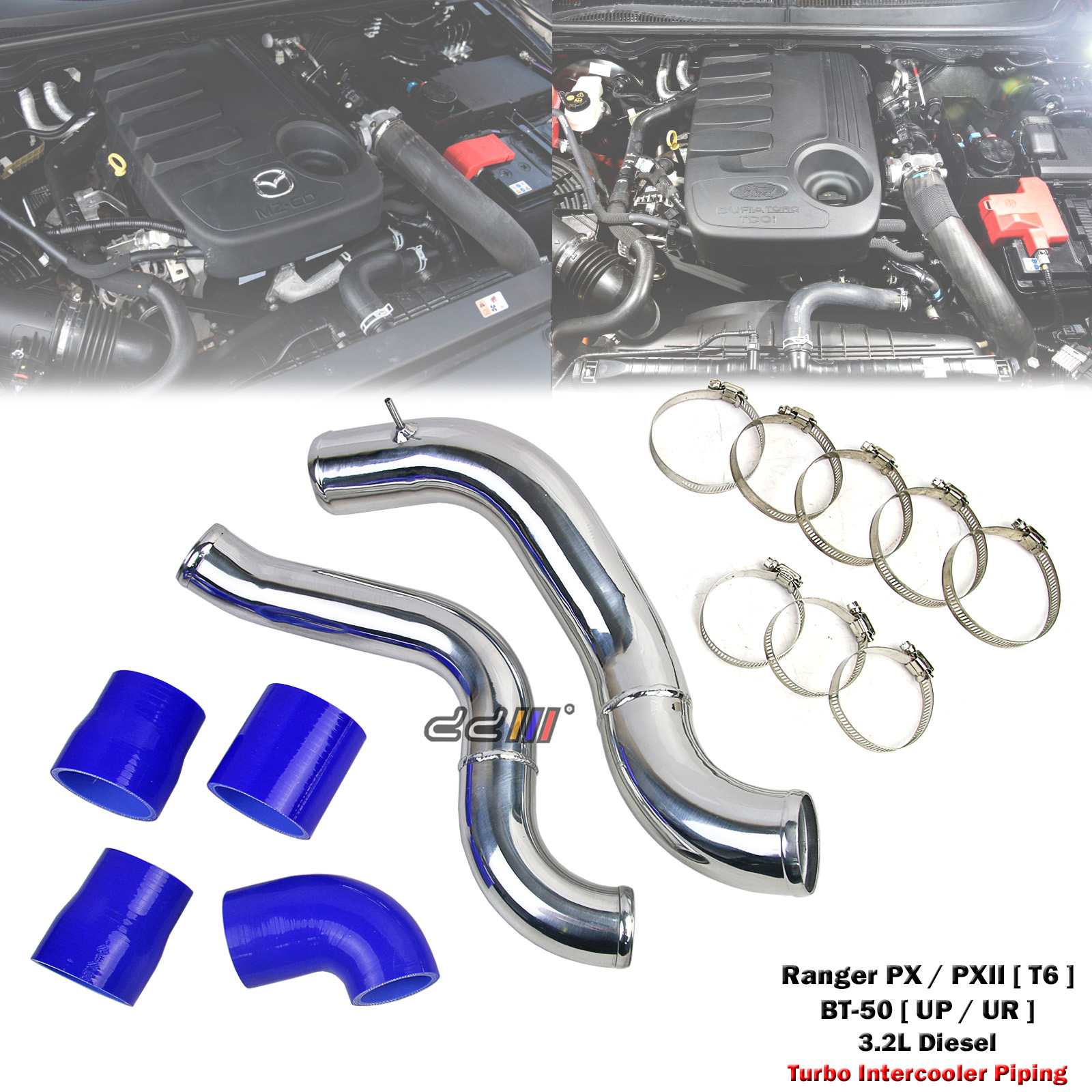 Aluminium Turbo Intercooler Piping Direct Bolt For Ranger T6 Diesel 3.2L 2012++