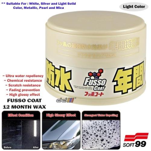 Soft99 Fusso Coat 12 Months PTFE Car Wax Waterproof Light Colour Car Wax