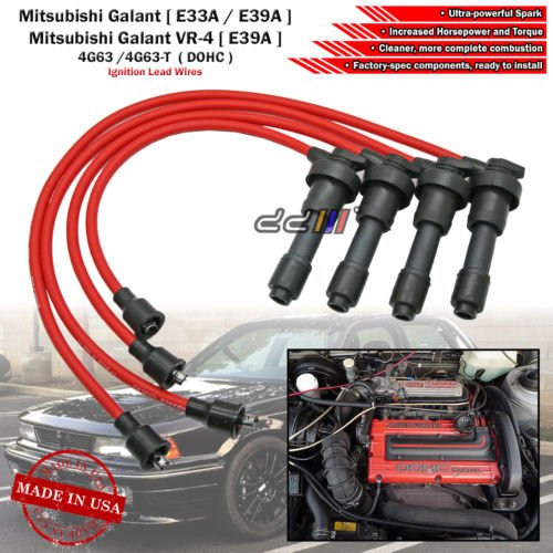 8mm Silicone Ignition Lead Wire For Mitsubishi Galant VR-4 E39A 4G63-T 1987-1993