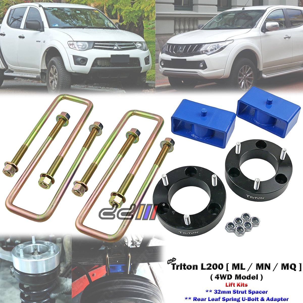 Front 2.5" Rear 2" Raise Suspension Lift Kits For Mitsubishi Triton 2.5 2005-ON
