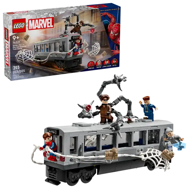 LEGO Marvel 76321 Spider-Man vs Doc Ock Subway Train Building Set