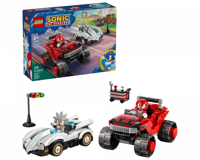 LEGO Sonic the Hedgehog 77118 Silver's Car vs. Knuckles' Monster Truck Building