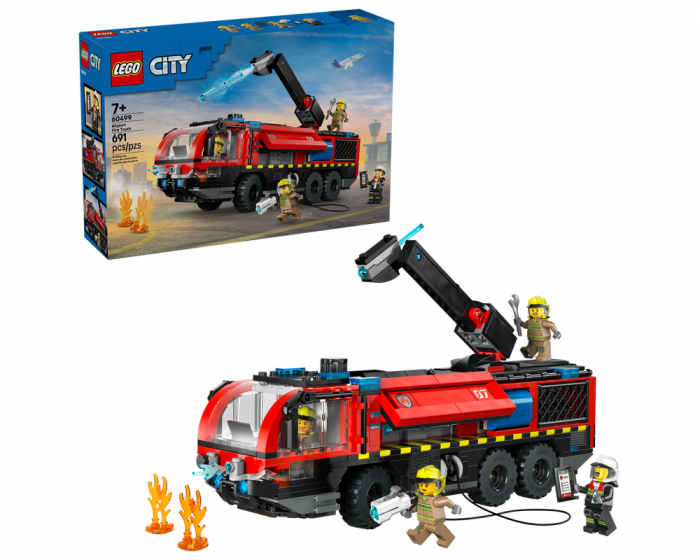 LEGO City 60499 Airport Fire Truck Building Set with 4 Firefighters