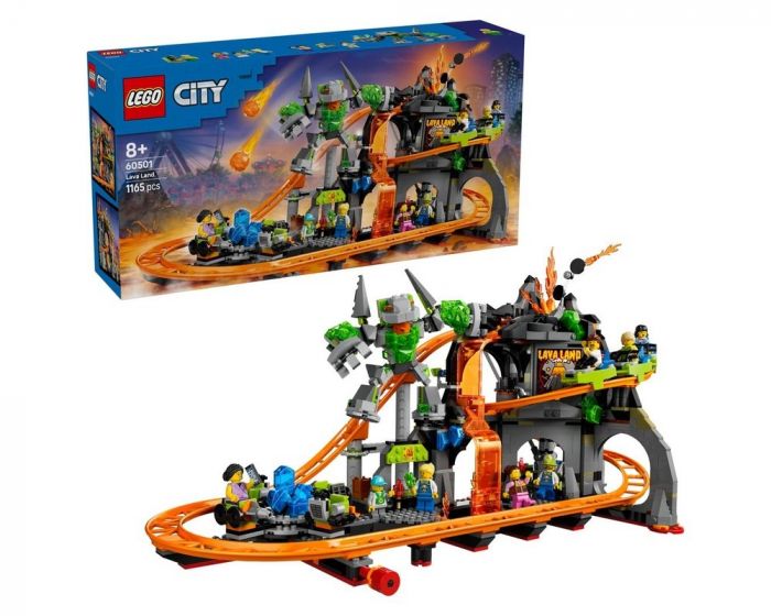 LEGO City 60501 Lava Land Roller Coaster Park Building Set Toy