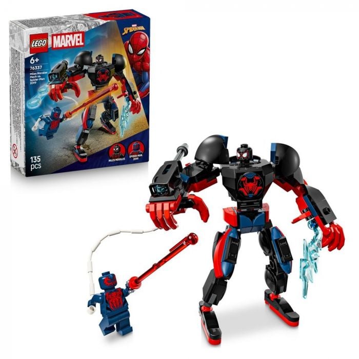 LEGO Marvel 76337 Miles Morales Mech vs. Spider-Man 2099 Building Set