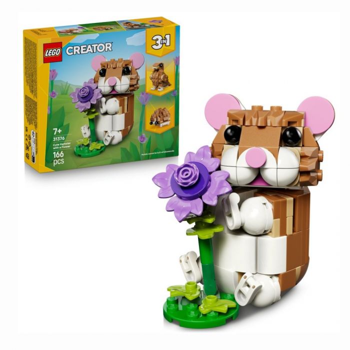LEGO Creator 31376 Cute Hamster with Flower 3-in-1 Animal Building Set