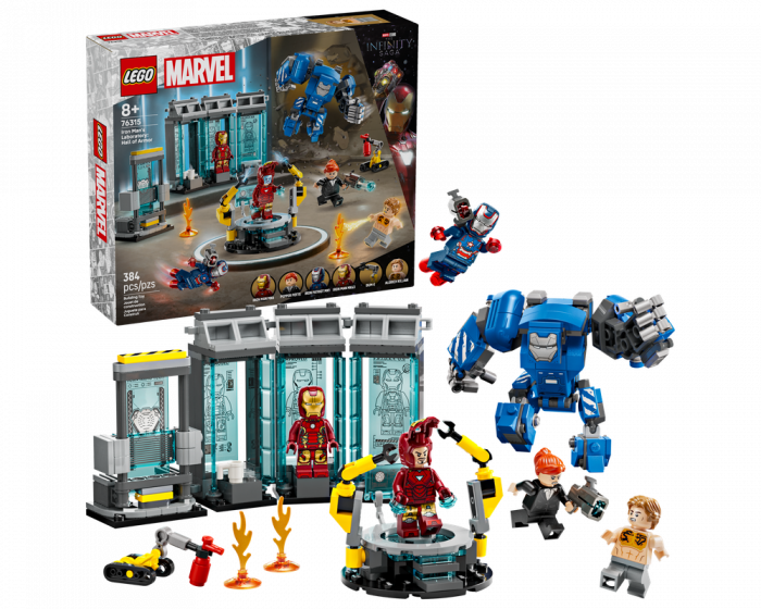 LEGO Marvel 76315 Iron Man's Laboratory: Hall of Armor Building Set
