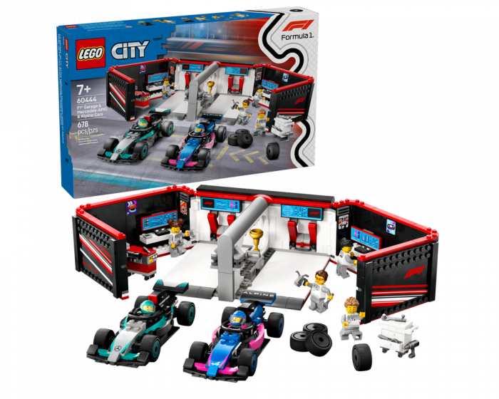 LEGO City 60444 F1 Garage Mercedes-AMG Alpine Cars Building Set