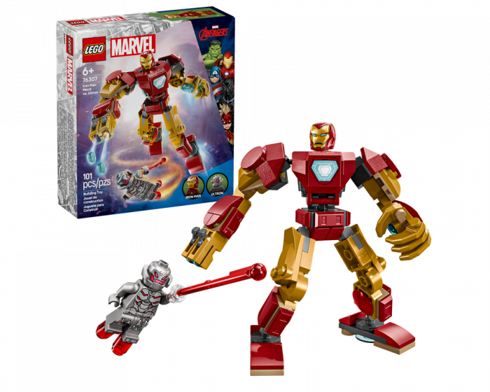 LEGO Marvel 76307 Iron Man Mech vs. Ultron Building Toy Set