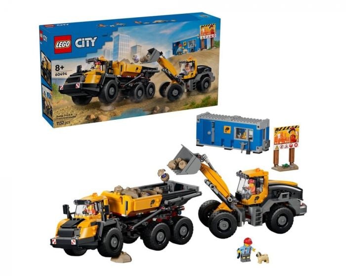LEGO City 60494 Dump Truck & Front End Loader Building Set Construction Toy