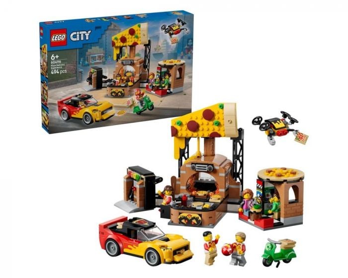 LEGO City 60496 Pizza Delivery Experience with Vehicles Building Set