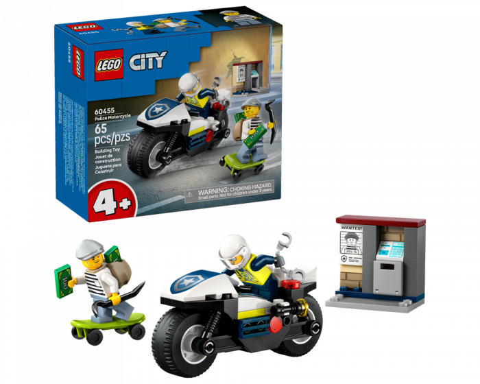 LEGO City 60455 Police Motorcycle Chase Building Set Toy