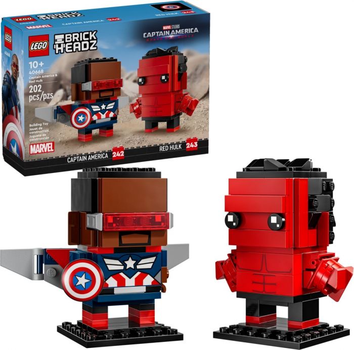 LEGO Marvel BrickHeadz 40668 Captain America & Red Hulk Building Set