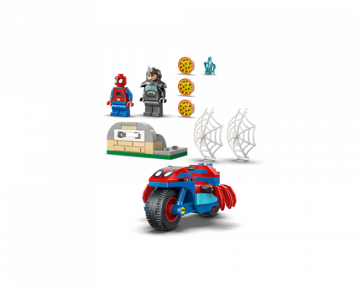 LEGO Marvel 11206 Spidey on his Motorcycle vs. Rhino Building Set