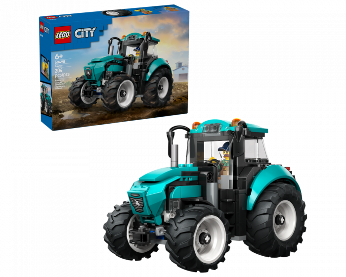 LEGO City 60498 Tractor Farm Vehicle Building Set with Farmer Minifigure