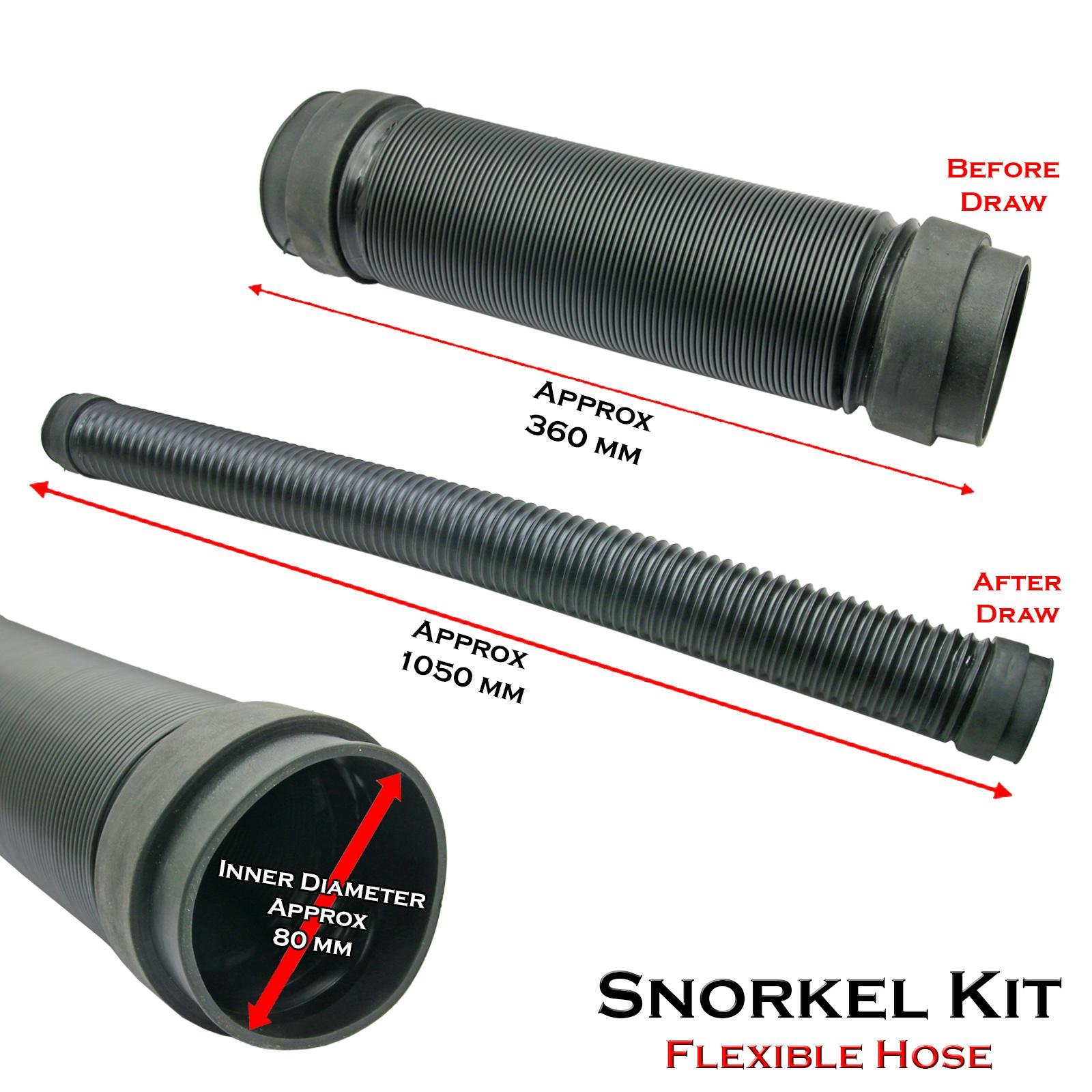 Universal Vehicle Snorkel Kit 36cm to 105cm Flexible Hose Joint Pipe Customize.