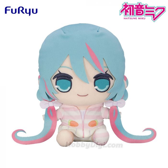 FURYU Hatsune Miku KYURUMARU Big Plush Toy -Rabbit Ear Hood Pajama- (Hatsune Mik