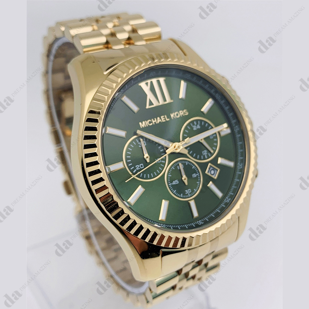 USA製 CORINTH コリンス MA-1 M ゴールド IDEAL 80s Michael Kors MK8446 Men's Lexington Chronograph Green Dial