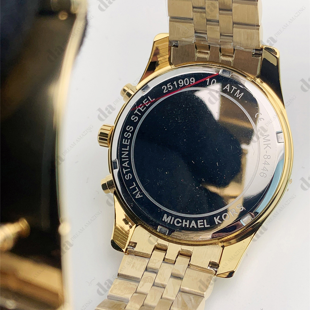 MICHAEL KORS 腕時計 gold×ラインストーン NEW AUTHENTIC MICHAEL KORS LAYTON GOLD CRYSTALS GLYTZ PAVE