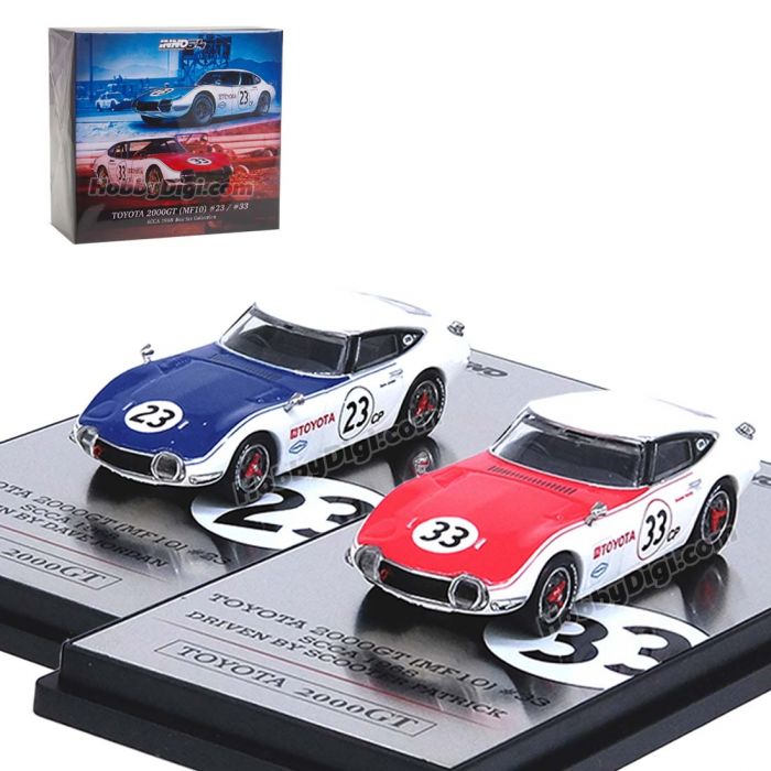 INNO64 1:64 Diecast Model Car - TOYOTA 2000GT #23 & #33 SCCA 1968 Box Set Collection
