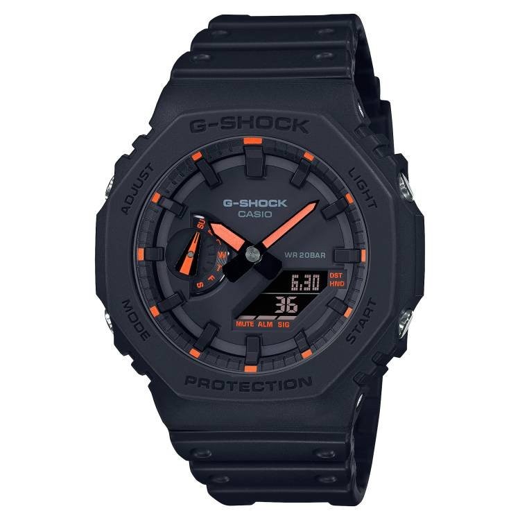 CASIO G SHOCK GA-2100-1A4 ORANGE NEON ACCENT CARBON CORE WR 200M