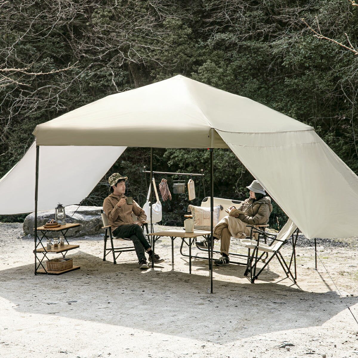 [1 year warranty] Tent Tarp tent Compact one-touch tarp tent Easy to assemble Lightweight sunshade UV cut Waterproof Fashionable Outdoor leisure camp BBQ Event athletic meet Hanami AND DECO Anddeco solo camp