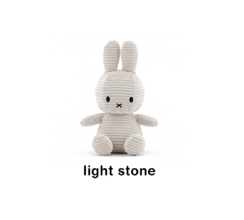 Miffy Corduroy Soft Toy 23cm-Light Stone