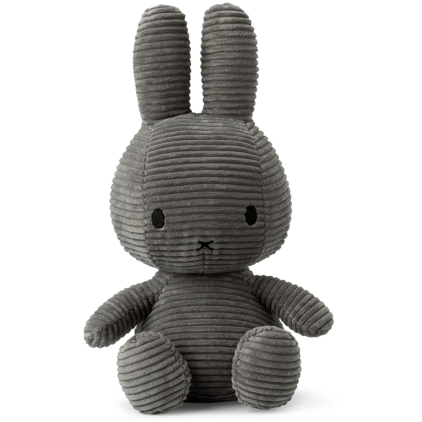 Miffy Corduroy Soft Toy 23cm-Dark Grey