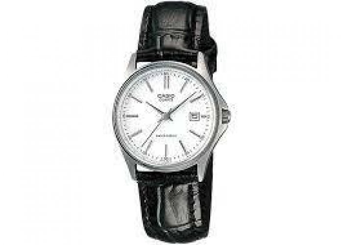 Casio Men Analog Leather Watch Black silver Original New MTP-1183E-7A