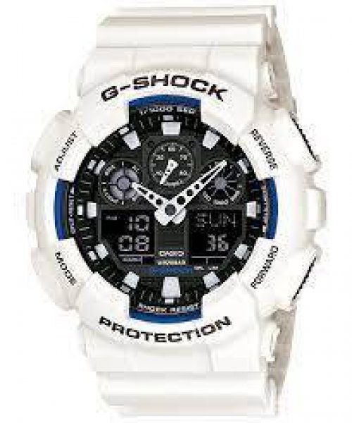 Casio G-Shock GA-100B-7A White Analog Digital Mens Watch 200M GA-100 Original