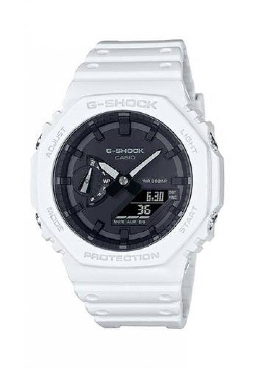 Casio G-Shock GA-2100-7A Carbon Core Guard White Analog Digital Watch GA-2100