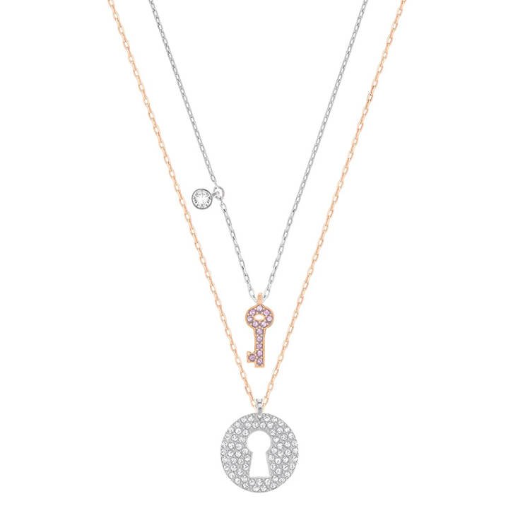 SWAROVSKI Crystal Wishes Key Pendant Set - Pink #5272240