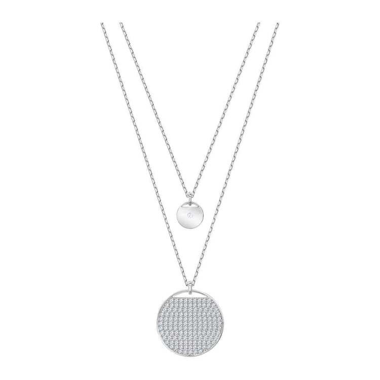 SWAROVSKI Ginger Rhodium Plated & Clear Crystal Layered Pendant #5389047