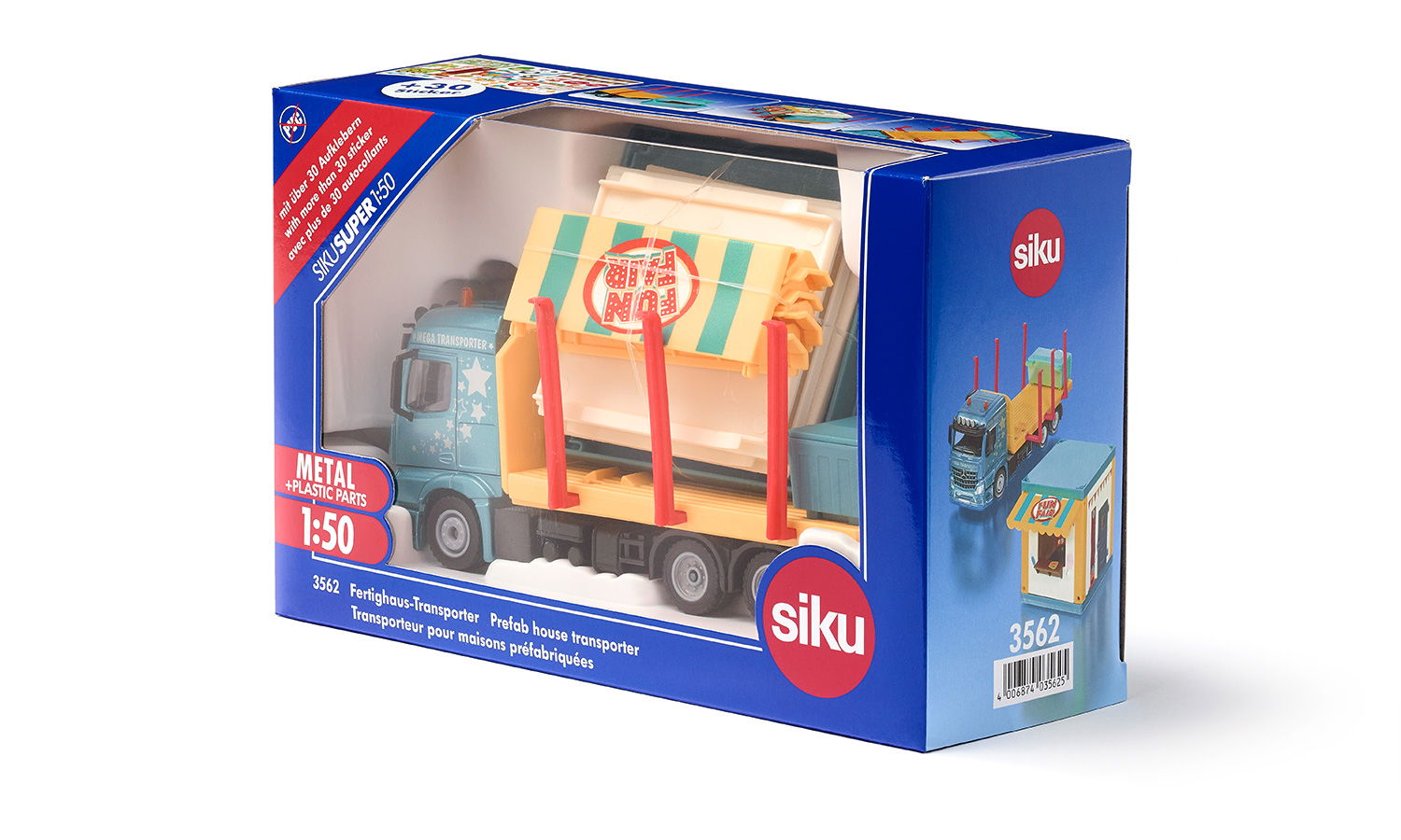 SIKU 3562 Prefab house transporter +30 stickers