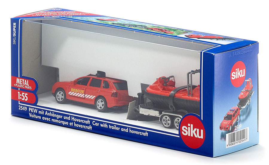 SIKU 2549 1:50 CAR WITH TRAILER AND HOVERCRAFT