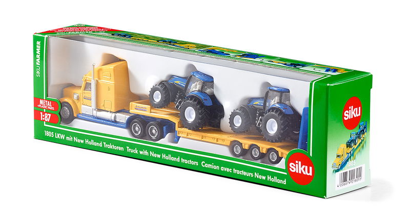 SIKU 1805 1:87 TRUCK WITH NEW HOLLAND TRACTORS