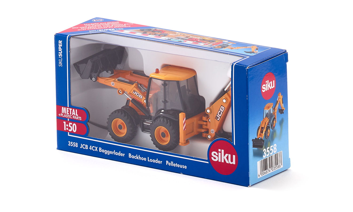 SIKU 3558 1:50 JCB 4CX Backhoe loader